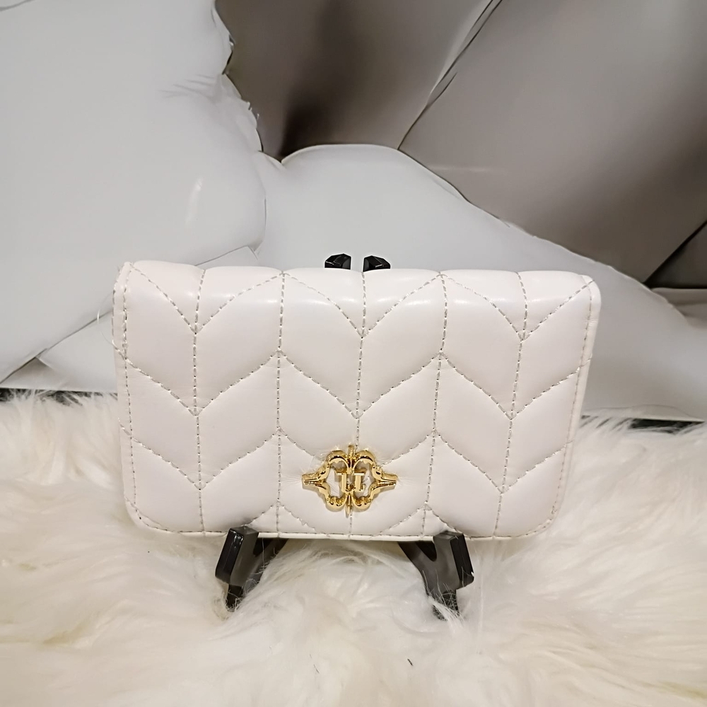 Nanette Lepore White Quilted Wallet with Gold Accent - Picture 3 of 3